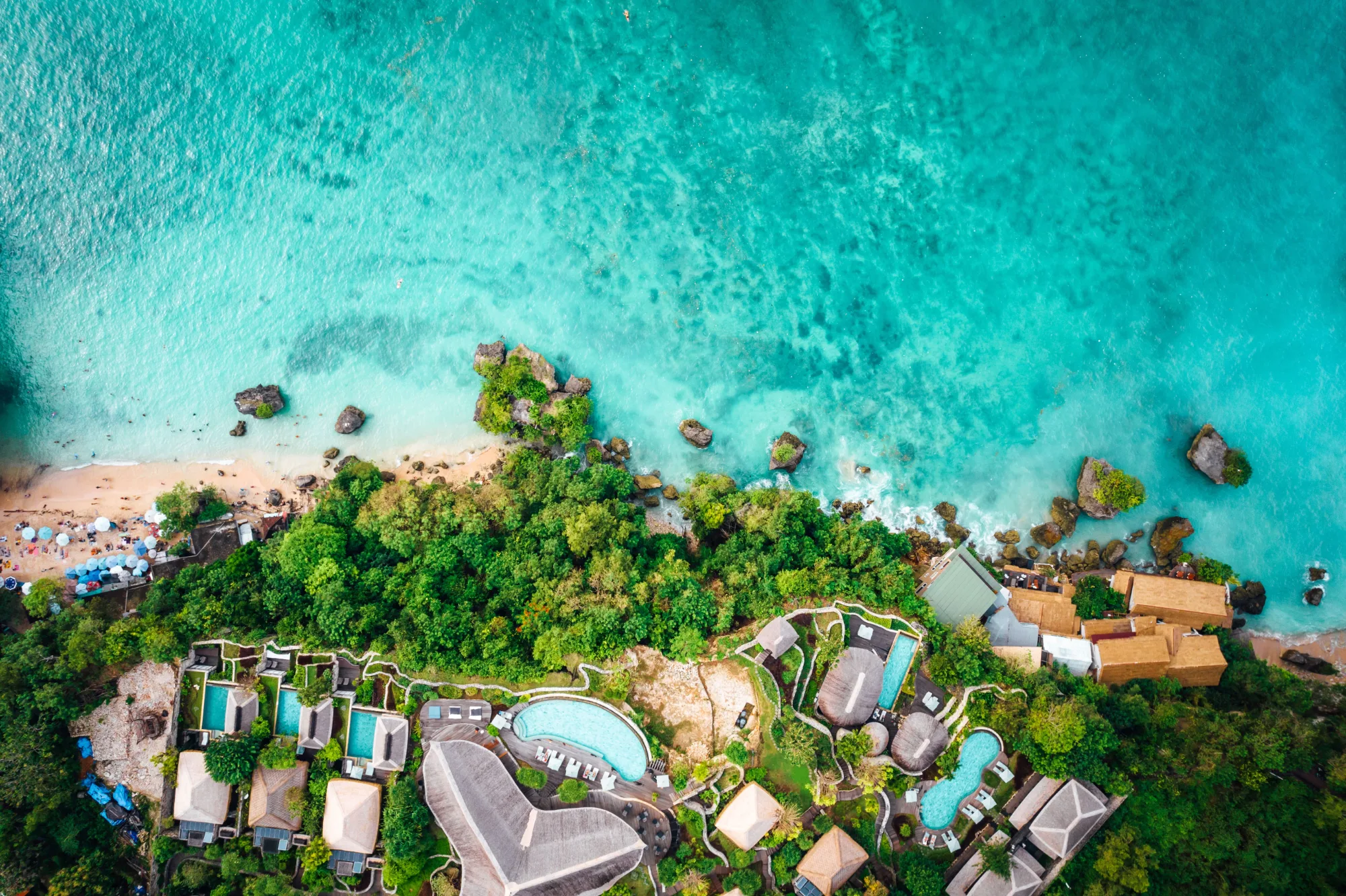 Aerial view of the Thai coastline